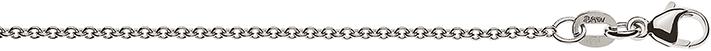 Natsumi Schmuck Halskette Weissgold 18K/750 Anker rund 1.6mm (750/18 K Weissgold, 45 cm)