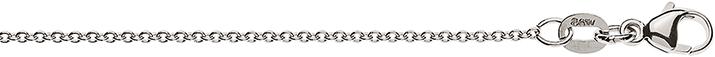 Natsumi Schmuck Halskette Weissgold 18K/750 Anker rund 1.3mm (750/18 K Weissgold, 60 cm)