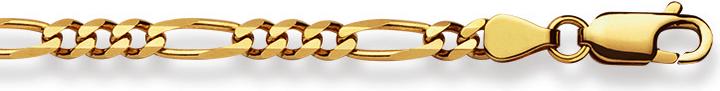 Natsumi Schmuck Armschmuck Gelbgold 18K/750 Figaro 3.6mm (19 cm, 750/18 K Gelbgold)