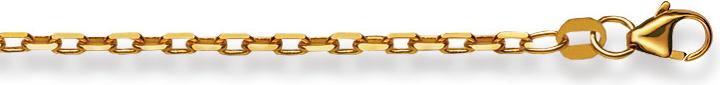 Natsumi Schmuck Halskette Gelbgold 18K/750 Anker Geschliffen 2.1mm (750/18 K Gelbgold, 38 cm)