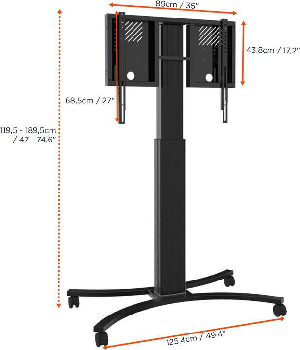 Produktbild Celexon Expert elektrisch höhenverstellbarer Display Rollwagen Adjust-4286MB - 70cm (86", 136 kg)