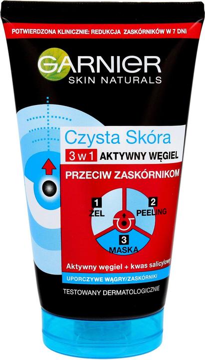Garnier Pure Score Intensive Charcoal 3In1 Face Wash 150ml (Foam, 150 ml)