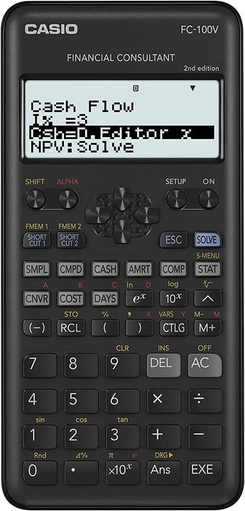 Image du produit Casio FC-100V Calculatrice financière de poche Gray (Piles)