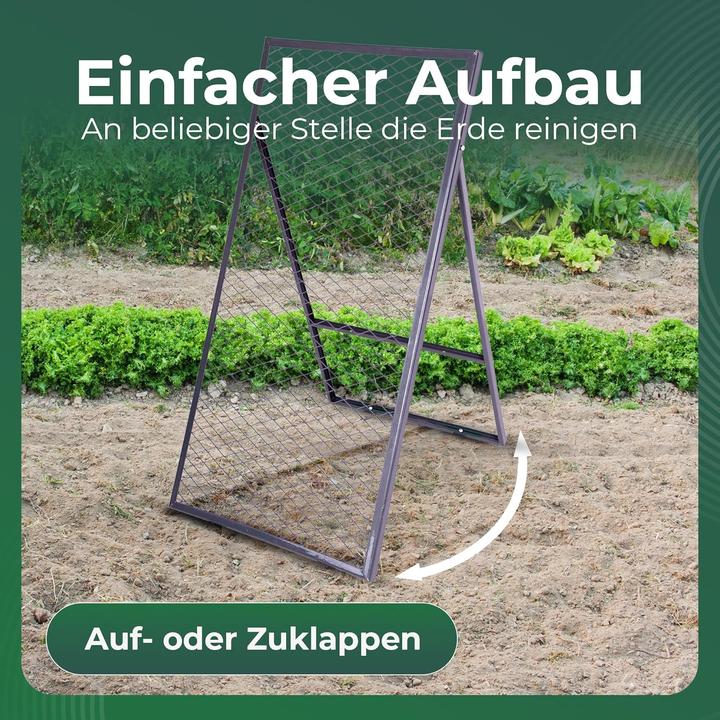 Produktbild Novatool Boden Durchwurfsieb 100x50 cm, aus pulverbeschichtetem Stahl, Durchwurfgitter Sieb für Erde