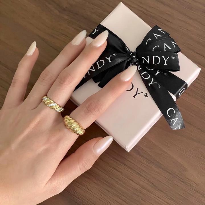 Immagine prodotto Candy Anello Cassia, argento 925, placcato oro (52, 925 Argento)