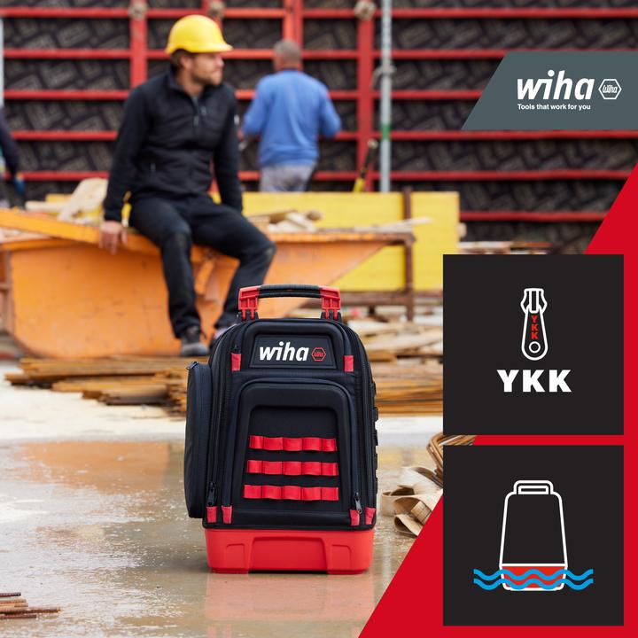 Produktbild Wiha Elektriker Werkzeugrucksack 27tlg Elektriker Grundausstattung stabiler Standboden Laptopfach (27 Teile)