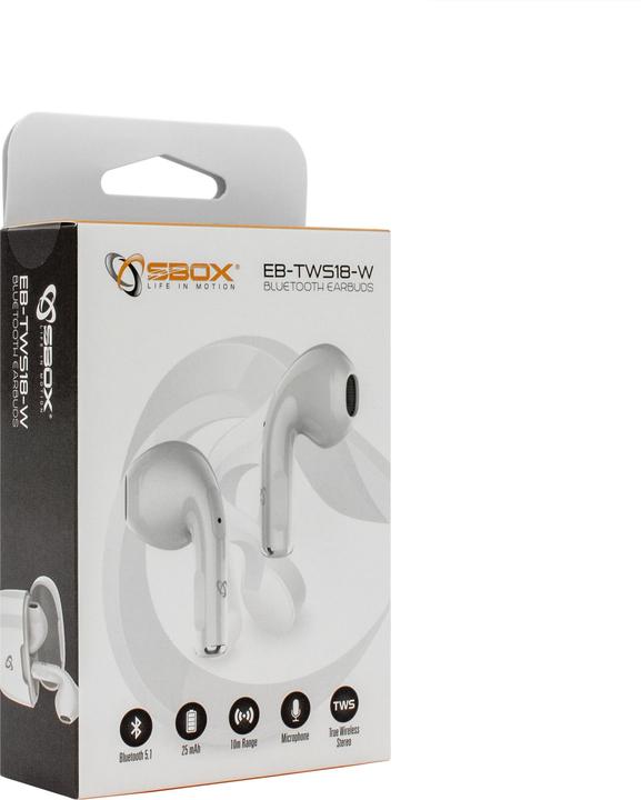 Produktbild Sbox EB-TWS18 Weiss (100 h, Kabellos)