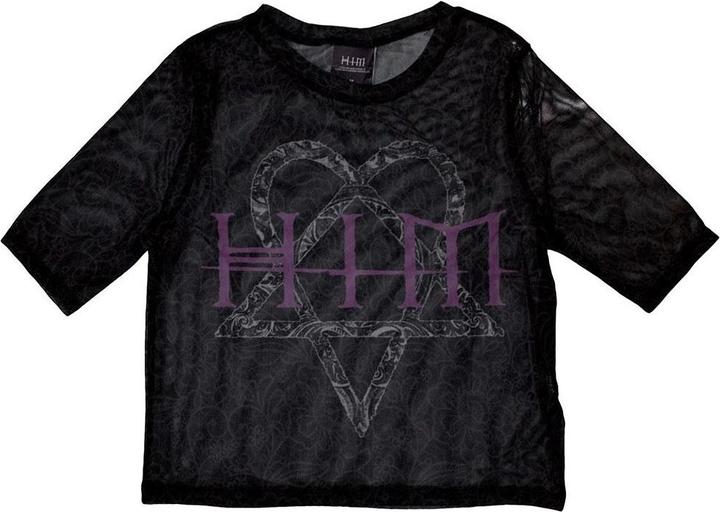 Actual product image Him Womens/Ladies Heartagram & Logo Mesh Crop Top (XS)