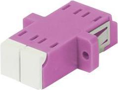 Produktbild Synergy 21 LWL-Kupplung,LC-Buchse/LC-Buchse, 50/125u Multimode OM4, erika-violett, duplex, PVC, mit Flansch, mi