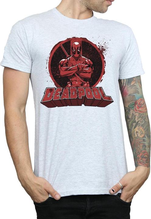 Deadpool Mens Arms Crossed Logo T-Shirt