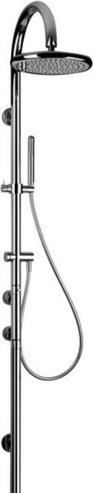 Actual product image Gessi Goccia shower column with surface-mounted thermostat, automatic diverter, overhead shower, ant
