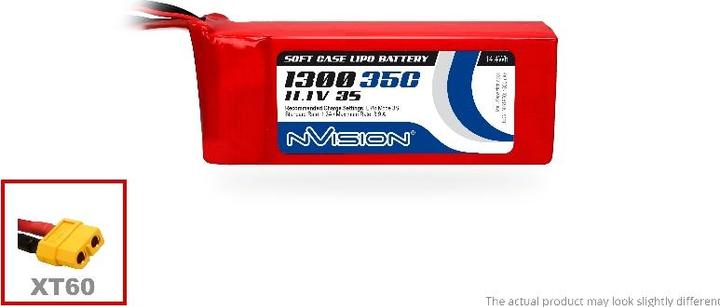 nVision Batterie LiPo 11.1V 1300mAh 35C (11.10 V, 1300 mAh)