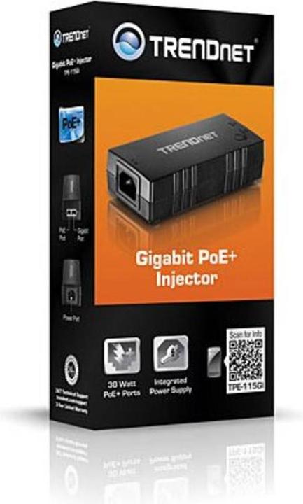 Actual product image Trendnet PoE+ Gigabit Injector (802.3af (PoE), 30 W)