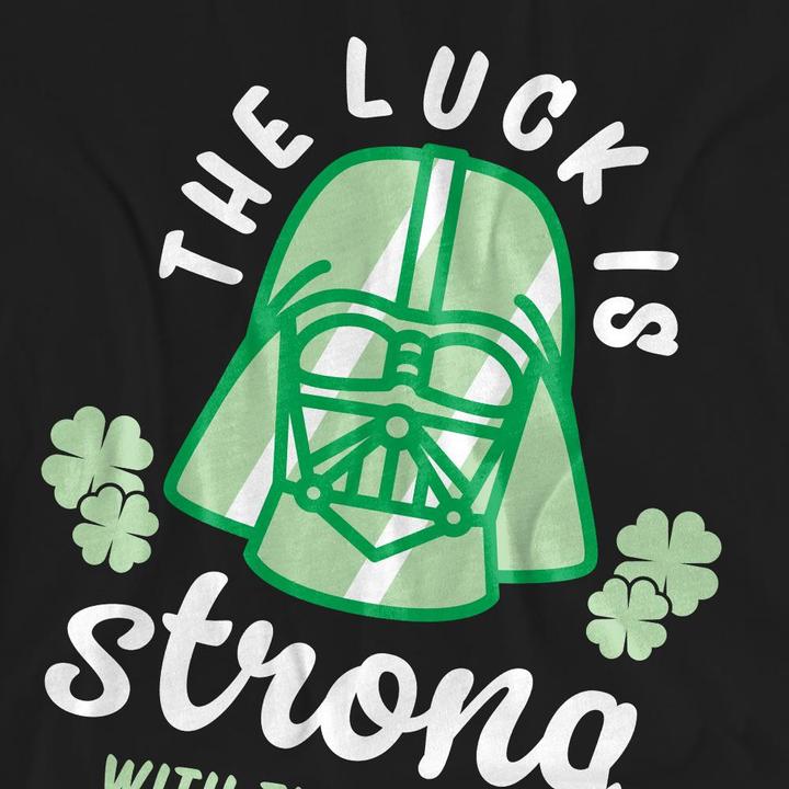 Actual product image Star Wars Unisex Adult Strong Luck Darth Vader St Patricks Day T-Shirt (XL)