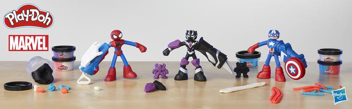 Actual product image Play-Doh Marvel Hero Adventure Playset with 3 Marvel Action Figures and Accessories, 4+