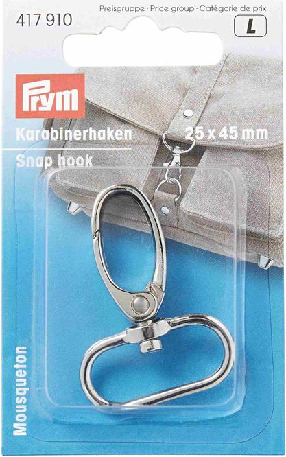 Produktbild Prym Karabinerhaken, silber 25 x 45 mm, Karte 1 Stk.