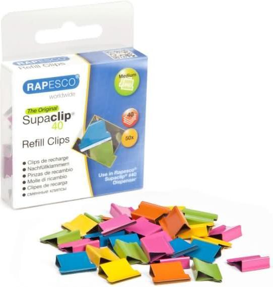Actual product image Rapesco Supaclip 40 document clips, assorted colours (1 x)