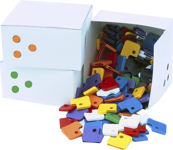 Produktbild Wedo Schlüsselkappen eckig, 100er Sortimentskarton aus flexiblem Kunststoff, Masse Produkt: (B)30 x (H)27