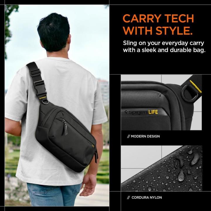 Actual product image Spigen KD410 Sling Bag Klasden - Black