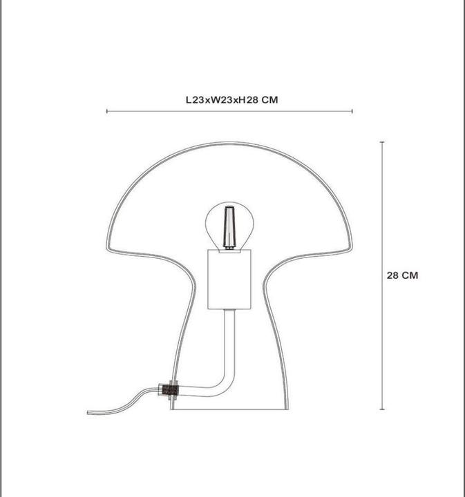 Actual product image Lucide FUNGO - Table lamp - 1xE27 - smoke colour grey 10514/01/65 (E27)