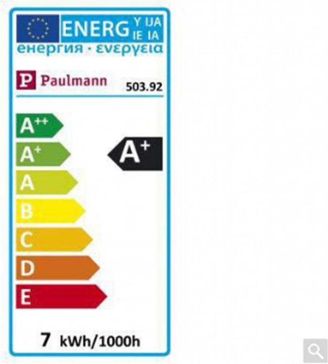 Energie-Label Paulmann Allgebrauchslampe Zigbee (E27, 7 W, 806 lm, 1 x, E)