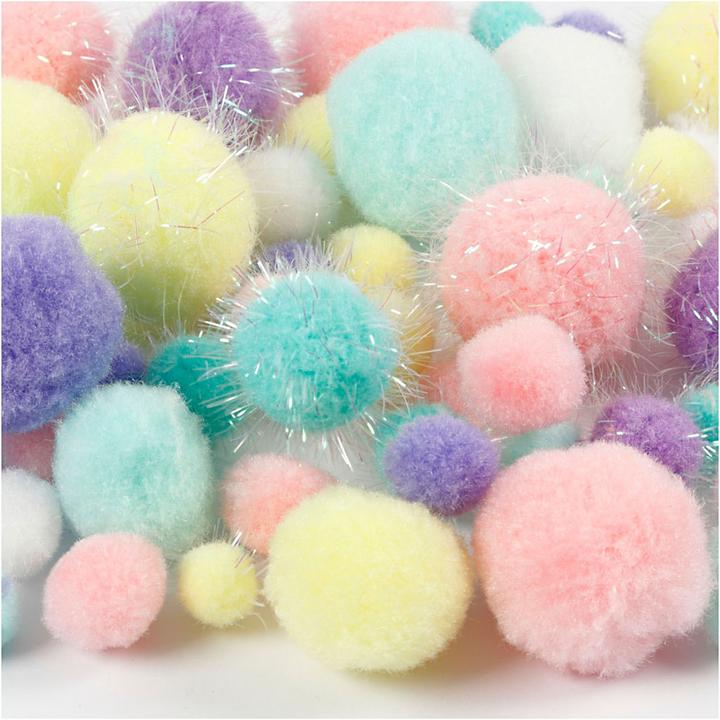 Creativ Company Pompon 15-40 mm 75 pieces, assorted colours