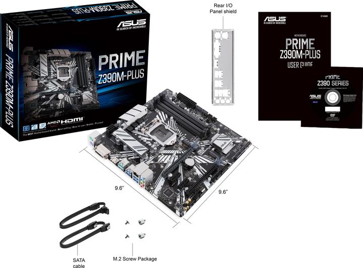 Actual product image ASUS Prime Z390M-Plus (LGA 1151, Intel Z390, mATX)