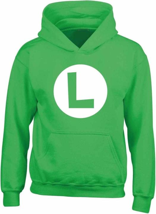 Immagine prodotto Super Luigi Badge Felpa con Cappuccio Bambini (116)