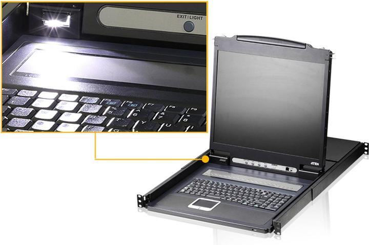 Produktbild Aten CL1308N GB 8-Port 48,26cm 19Zoll LCD KVM Switch USB - PS2 VGA UK 14016857