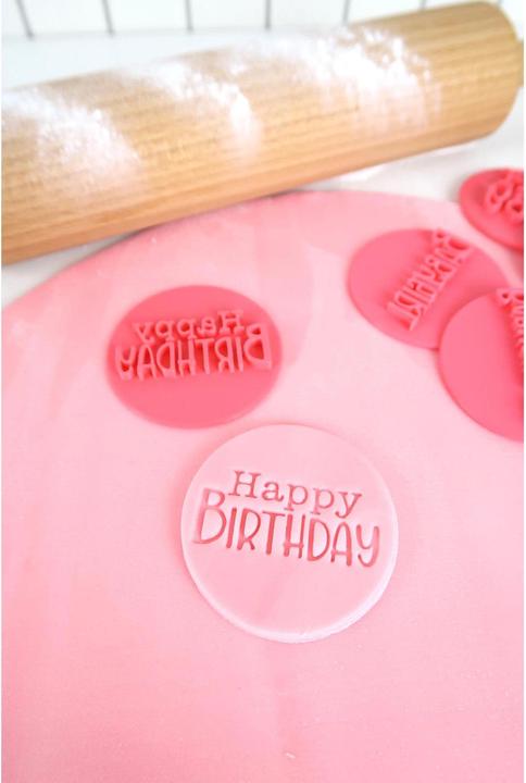 Actual product image Cut my Cookies Stamp Happy Birthday text