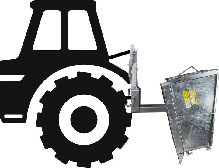 Produktbild Dema Heckcontainer Kippmulde 150cm Schürfschiene Kat 1 verzinkt (320 l)