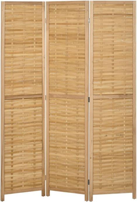 Produktbild Swisshandel24 Paravent 3-teiliger Raumteiler 120 x 170 cm Trennwand Faltbarer Sichtschutz Raumtrenner aus Bambus S