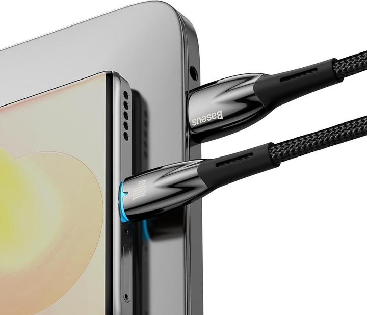 Image du produit Baseus Câble USB pour USB-C Glimmer Series, 100W, 1m (Noir) (1 m, USB 2.0, 100 W)