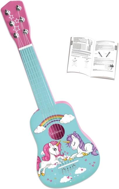 Actual product image Lexibook Unicorn My First Wooden Guitar 21 Inch / 53cm