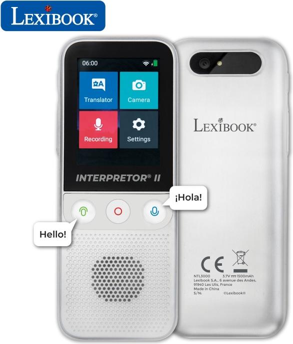 Image du produit Lexibook Interpretor 2 Traducteur vocal instantané avec intelligence artificielle 137 langues avec caméra