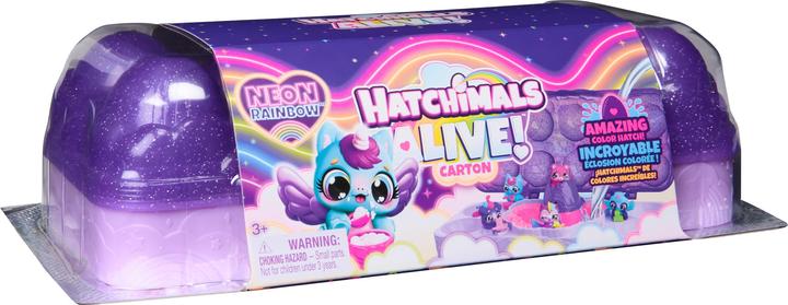 Actual product image Hatchimals Spin Master Alive Neon Rainbow egg carton playset