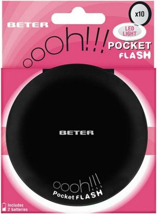 Actual product image Beter ESPEJO OHH! pocket flash con luz y aumento x10 #negro