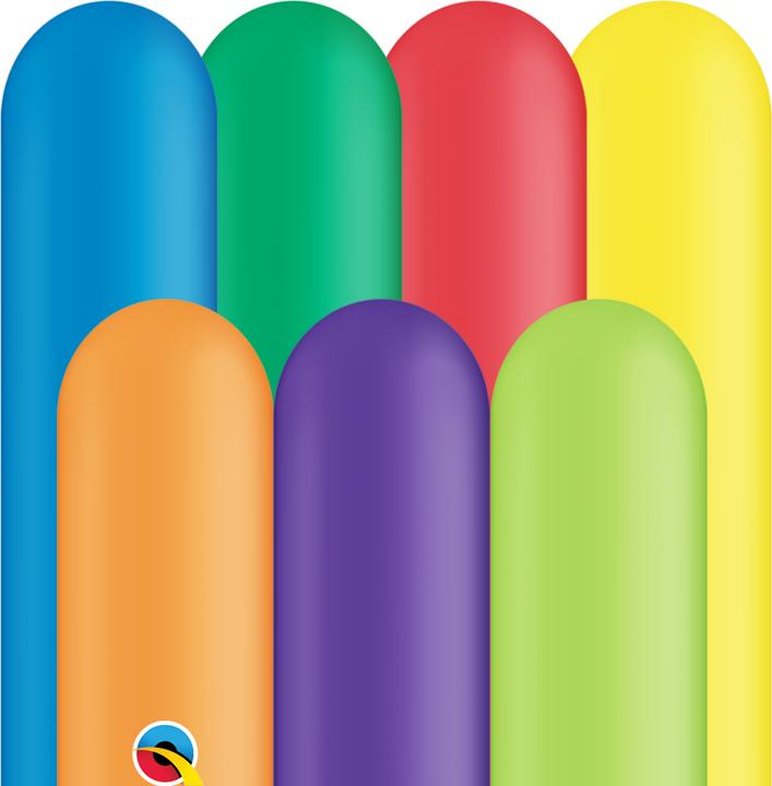 Produktbild Qualatex 100 Modellierballons Karnelval-Mischung L 180cm (100 x)
