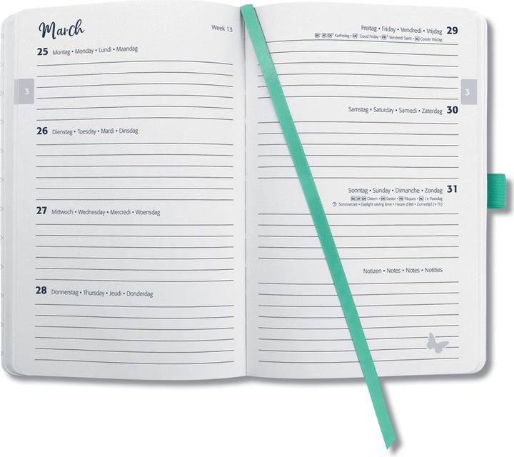 Immagine prodotto Jolie Agenda Flair 2025 J5127 1W/2S verde menta ML A5 (A5, Tedesco)