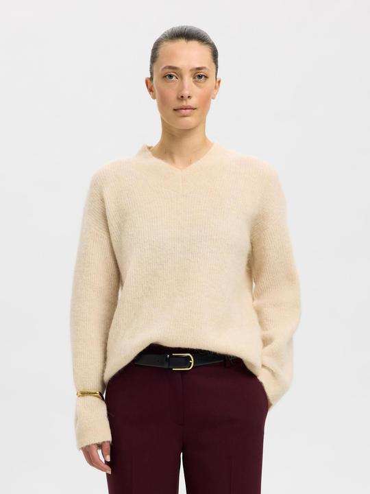 Produktbild Selected Femme Slfsia Ras Ls Knit Long V-Neck Noos (L)