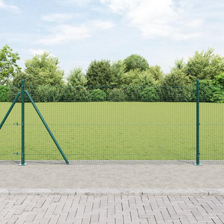 Produktbild VidaXL Zaunpfosten Set Set mit 2 Grün Metall mit Kunststoffbeschichtung