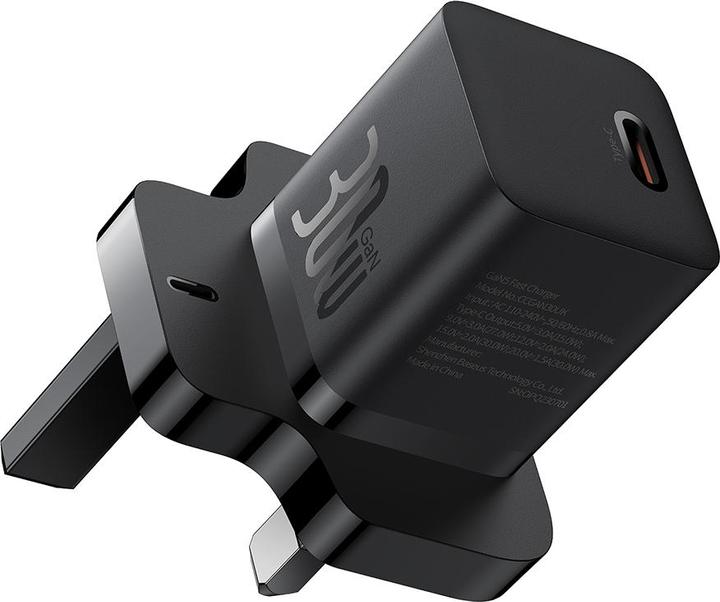 Produktbild Baseus - Wall Charger GaN5 (P10110906113-00) - UK Plug, Fast Charger, Type-C, 30W - Black (30 W)