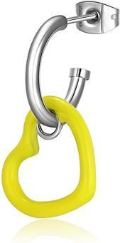 Image du produit Sagapo S'Agapo Single Steel Earring With A Yellow Heart 2in1 Vibes Svb38