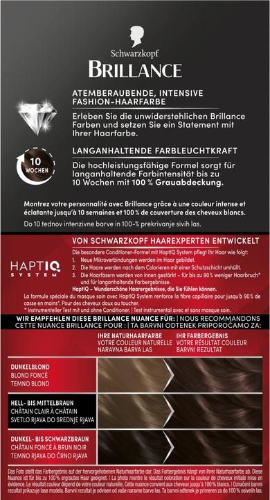 Nährwerte und Zutaten Schwarzkopf Brillance Intensiv-Color-Creme (Braun)