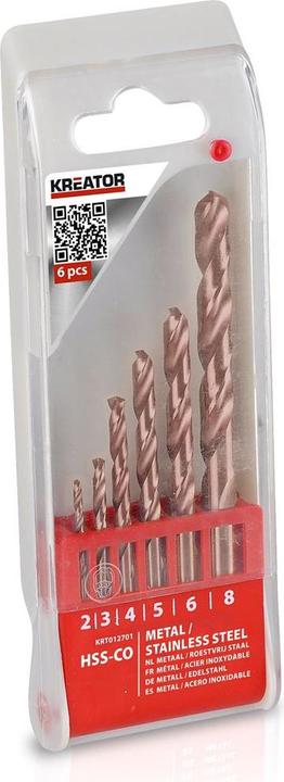 Actual product image Kreator Cobalt drill bit set Ø 2-8mm - 6 pcs. (2 - 8 millimetres)