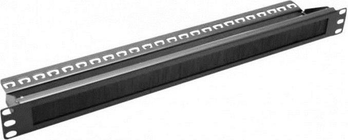 Immagine prodotto Dexlan Piastra passacavi da 48,30 cm (19") con pettine a spazzola e guida cavi, 1U, nero RAL 900 per op