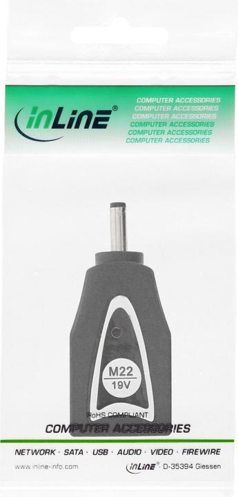 Actual product image InLine Interchangeable plug M22 (19V) for universal power supply unit (120 W)