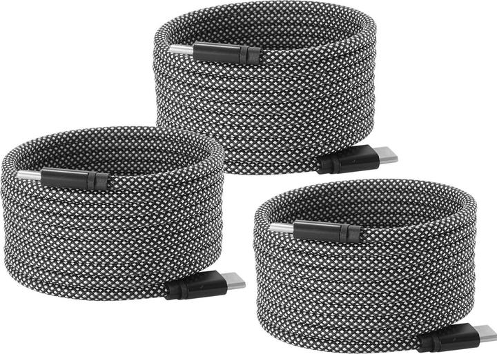 Produktbild Ideoon 3er-Set Daten- & Ladekabel, 2 Meter, Magnetische Aufrollfunktion, USB-C auf-USB-C, 100 W (2 m, 100 W)