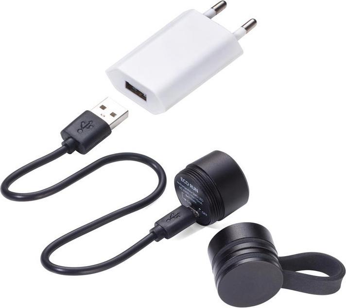 Produktbild Troika ECO RUN Taschenlampe mit LED-Licht, 3 Leuchtfunktionen, inkl. Ladekabel, schwarz (3.60 cm)