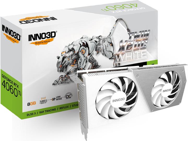 Image du produit Inno3D RTX4060 TI Twin X2 OC WHITE 8Go GDDR6 HDMI 3x (8 Go)